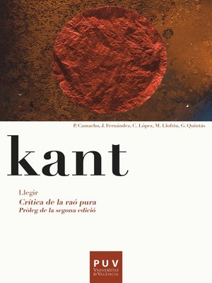 cover image of Kant. Llegir Crítica de la raó pura